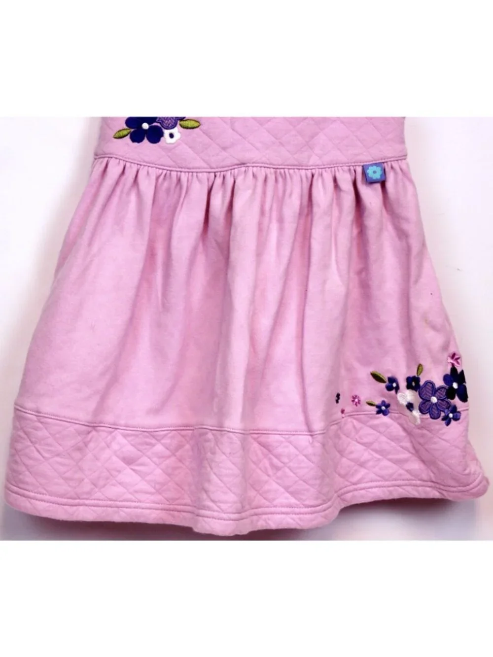 2001 Gymboree Sweet Chic 4pc Set 18-24m Lavender Dress Diaper Cover Tights Hat - Picture 4 of 16